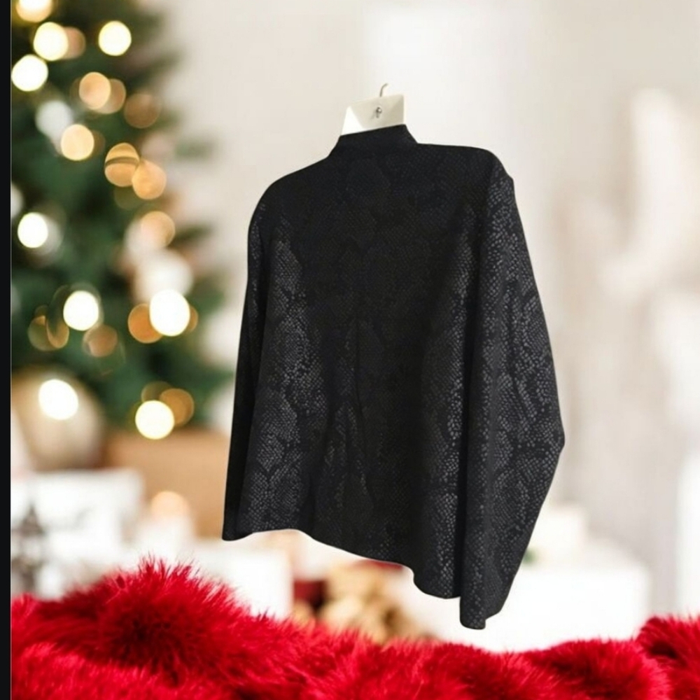 Bon Worth Jacket Snake Pattern Black Silver Size … - image 5